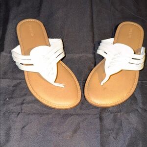 Torrid White and Tan Women's Sandals